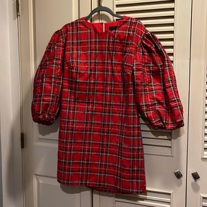 J. Crew Red Stuart Tartan Dress, Size Medium - NWT